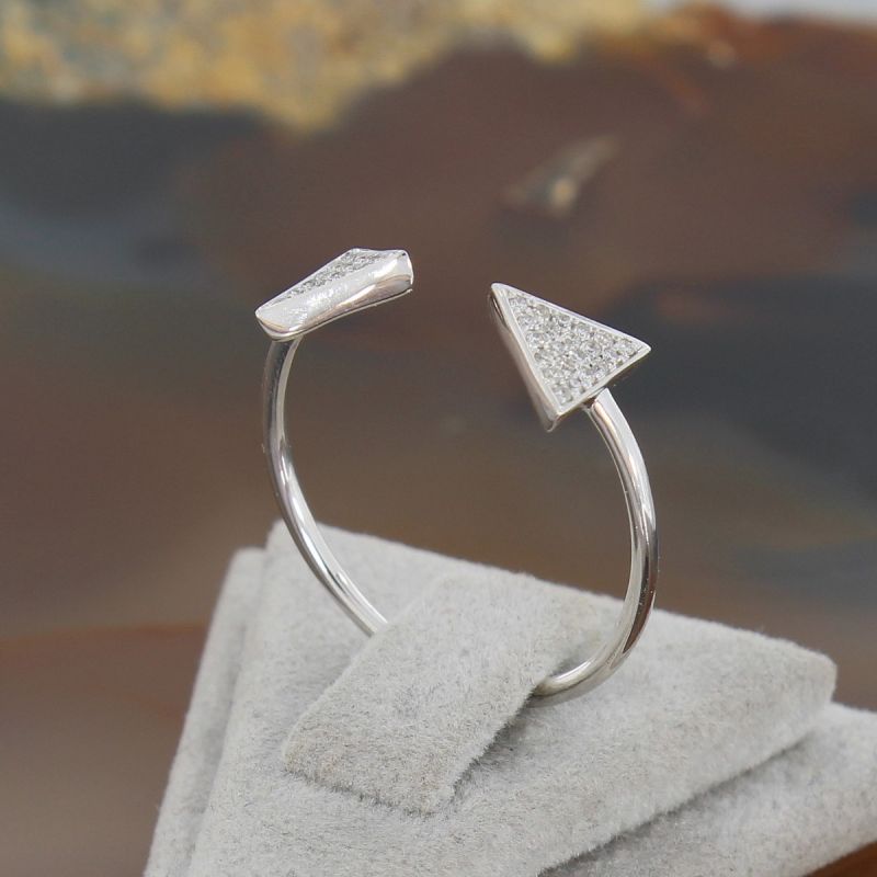 Wert 820 € Brillant Ring (0,12 carat) in 585er 14 K Weißgold Gr.54 - H818