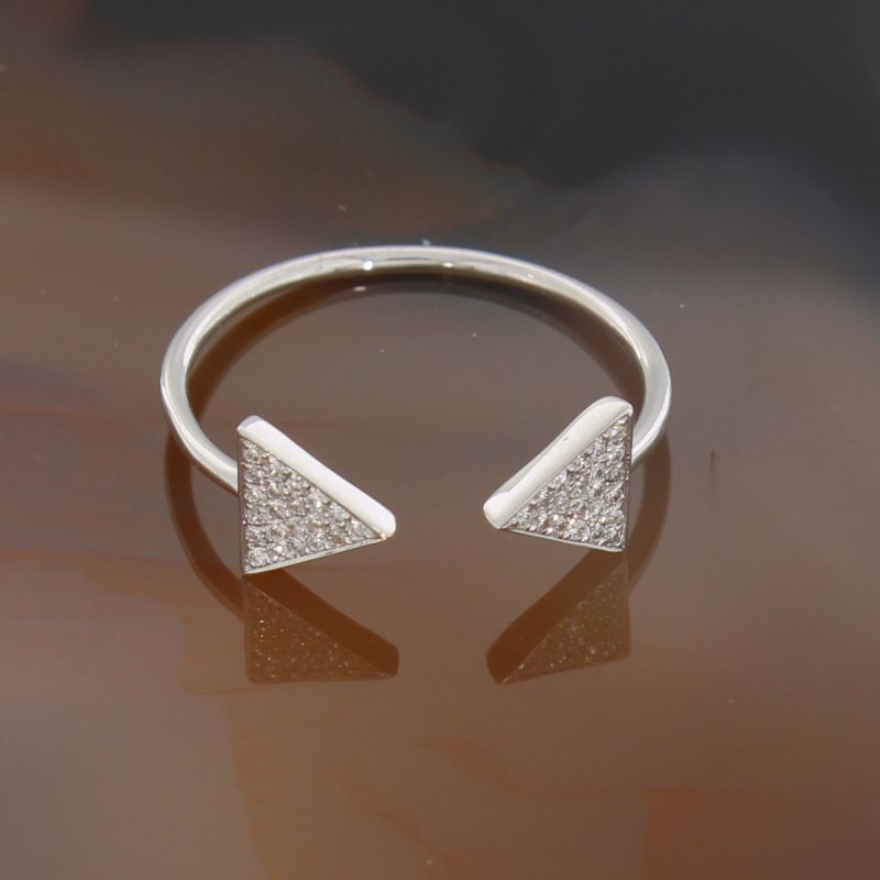 Wert 820 € Brillant Ring (0,12 carat) in 585er 14 K Weißgold Gr.54 - H818