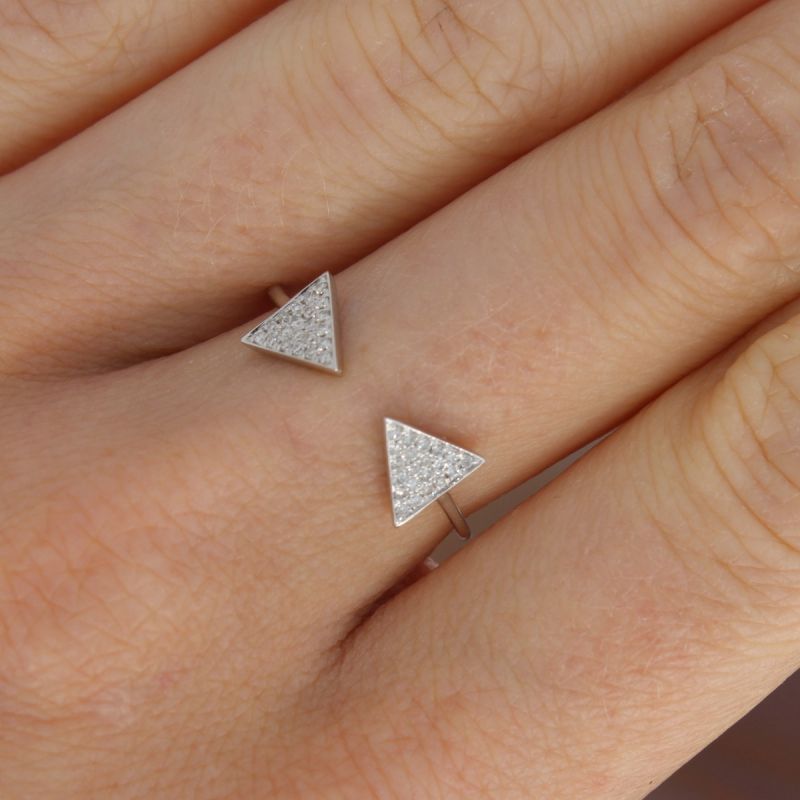 Wert 820 € Brillant Ring (0,12 carat) in 585er 14 K Weißgold Gr.54 - H818