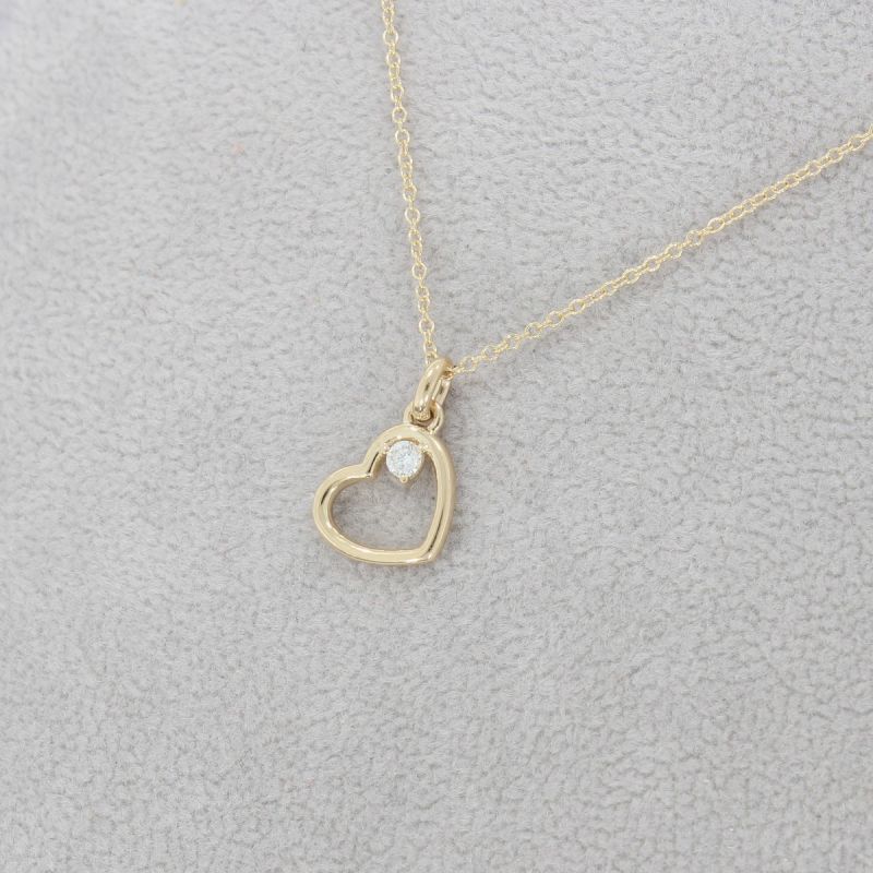 Wert 550 € Brillant Herz Anhänger mit Kette (0,04 carat) in 585er 14 K Gelbgold - H823