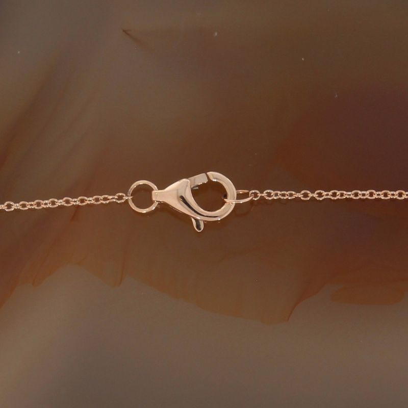 Wert 550 € Brillant Anhänger Herz (0,04 carat) mit Kette in 585er 14 K Roségold L.40,5 + 45,5 cm - H824