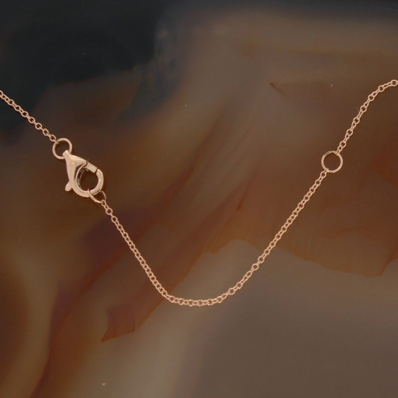 Wert 550 € Brillant Anhänger Herz (0,04 carat) mit Kette in 585er 14 K Roségold L.40,5 + 45,5 cm - H824