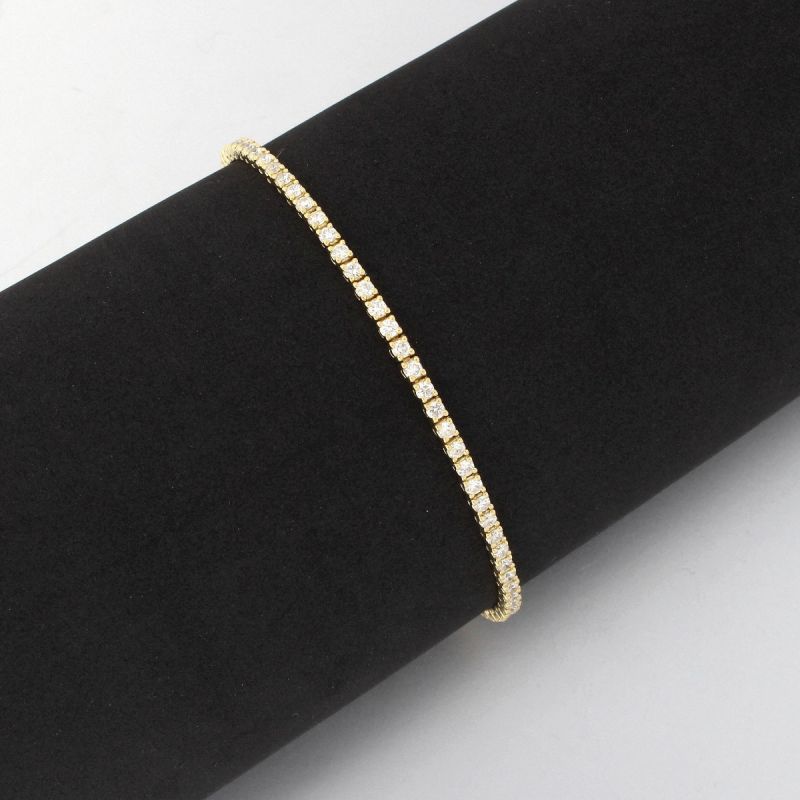 Wert 5290 € Brillant Tennis Armband (2,00 carat) in 750er 18 K Gelbgold  - H857