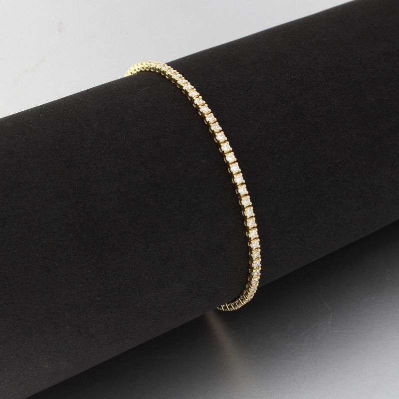Wert 5290 € Brillant Tennis Armband (2,00 carat) in 750er 18 K Gelbgold  - H857