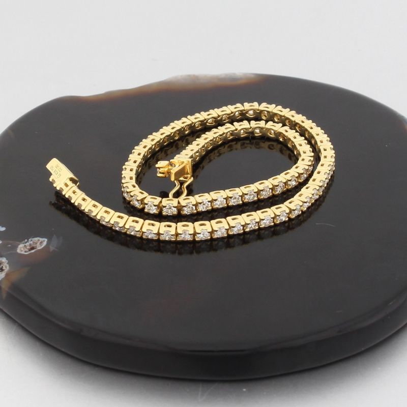Wert 5290 € Brillant Tennis Armband (2,00 carat) in 750er 18 K Gelbgold  - H857