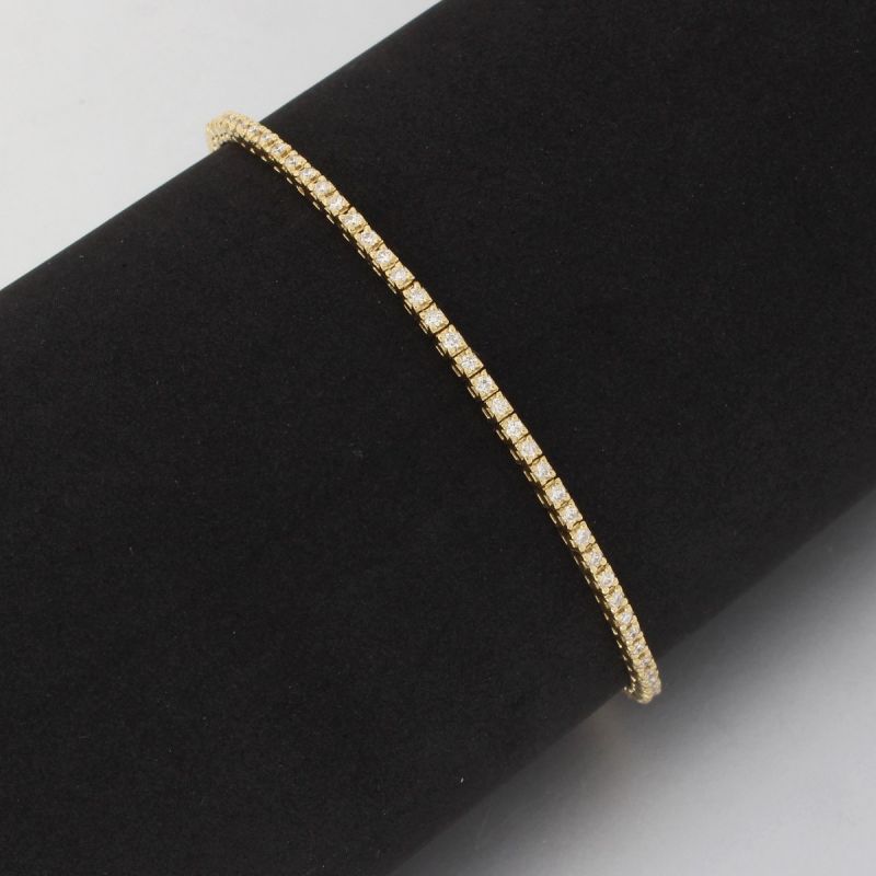 Wert 4290 € Brillant Tennis Armband (1,00 carat) in 750er 18 K Gelbgold L.17 cm - H861