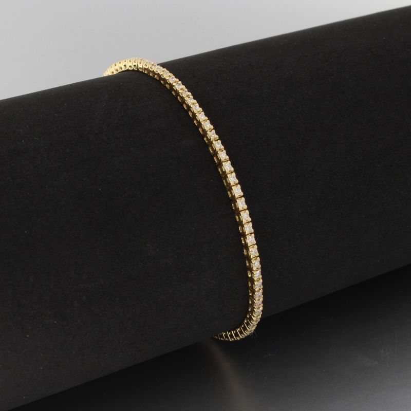 Wert 4290 € Brillant Tennis Armband (1,00 carat) in 750er 18 K Gelbgold L.17 cm - H861
