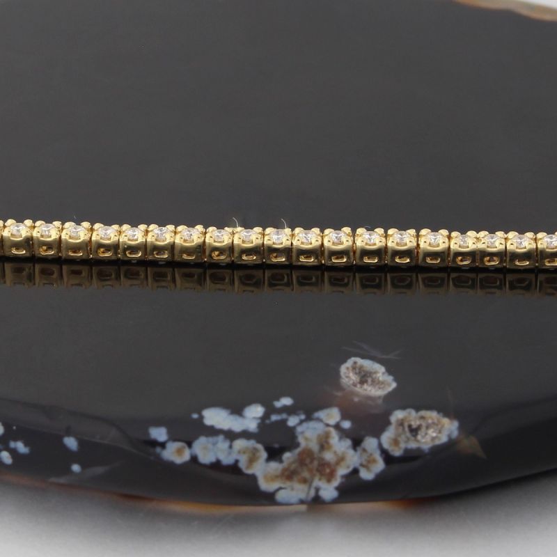 Wert 4290 € Brillant Tennis Armband (1,00 carat) in 750er 18 K Gelbgold L.17 cm - H861