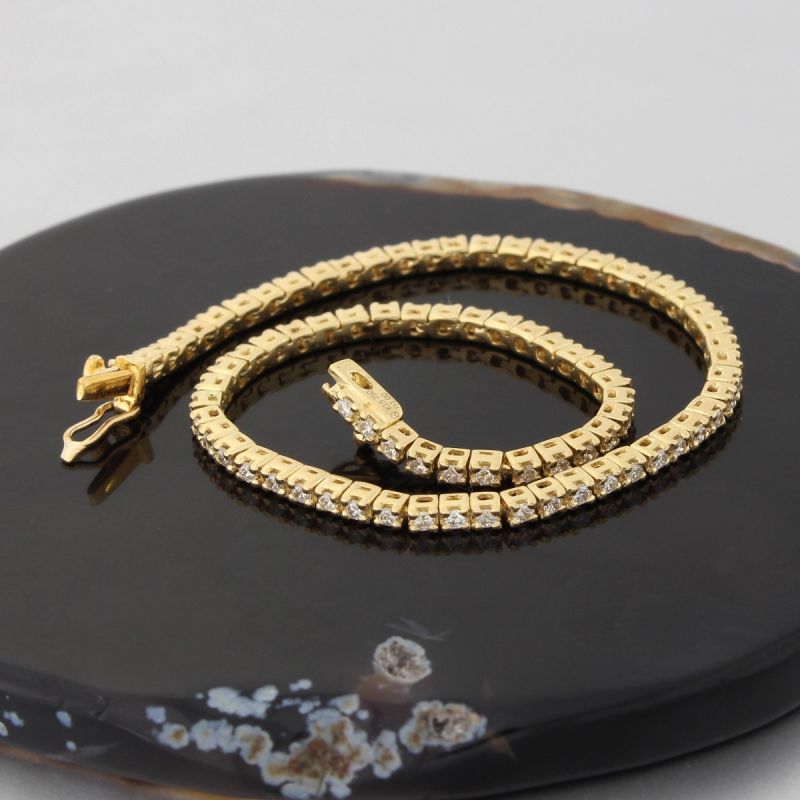 Wert 4290 € Brillant Tennis Armband (1,00 carat) in 750er 18 K Gelbgold L.17 cm - H861