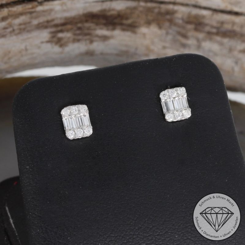 Wert 490 € Brillant Diamant Ohrringe in 750er 18 K Weißgold - H893