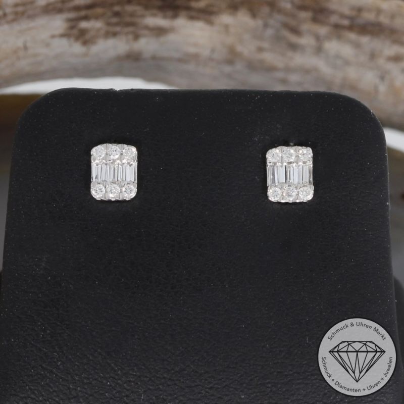Wert 490 € Brillant Diamant Ohrringe in 750er 18 K Weißgold - H893