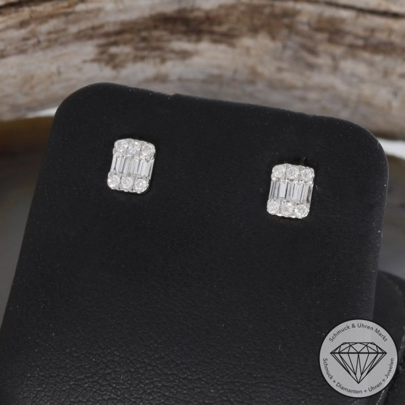 Wert 490 € Brillant Diamant Ohrringe in 750er 18 K Weißgold - H893