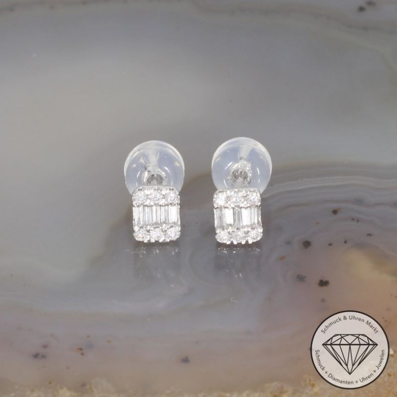 Wert 490 € Brillant Diamant Ohrringe in 750er 18 K Weißgold - H893