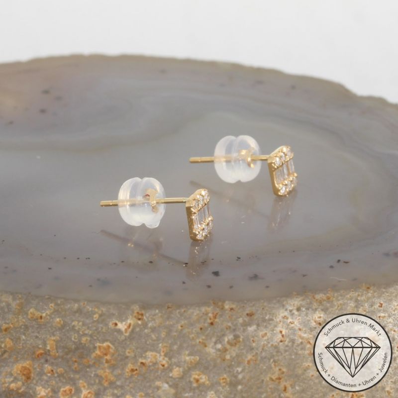 Wert 490 € Brillant Diamant Ohrringe in 750er 18 K Gelbgold - H894