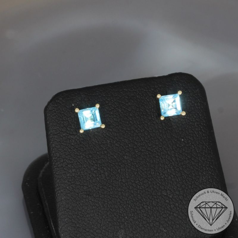 Wert 490 € Topas Ohrringe (0,90 carat) in 585er 14 K Gelbgold - H906