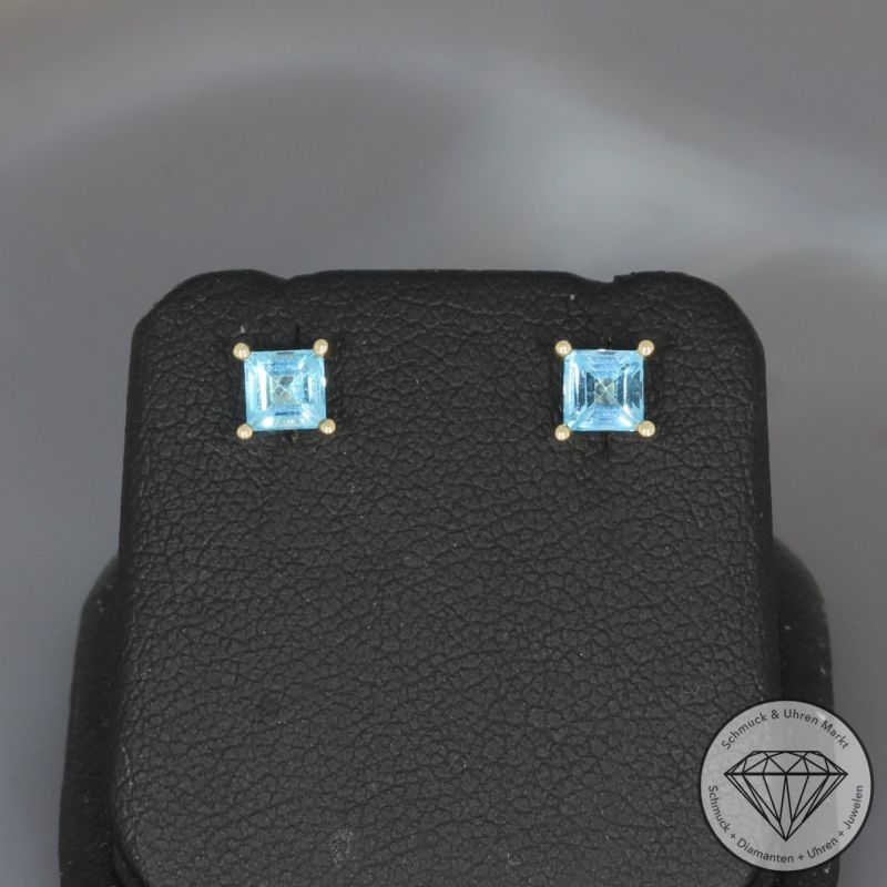 Wert 490 € Topas Ohrringe (0,90 carat) in 585er 14 K Gelbgold - H906
