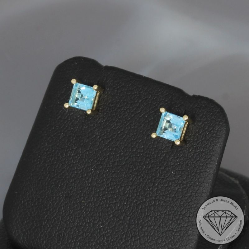Wert 490 € Topas Ohrringe (0,90 carat) in 585er 14 K Gelbgold - H906