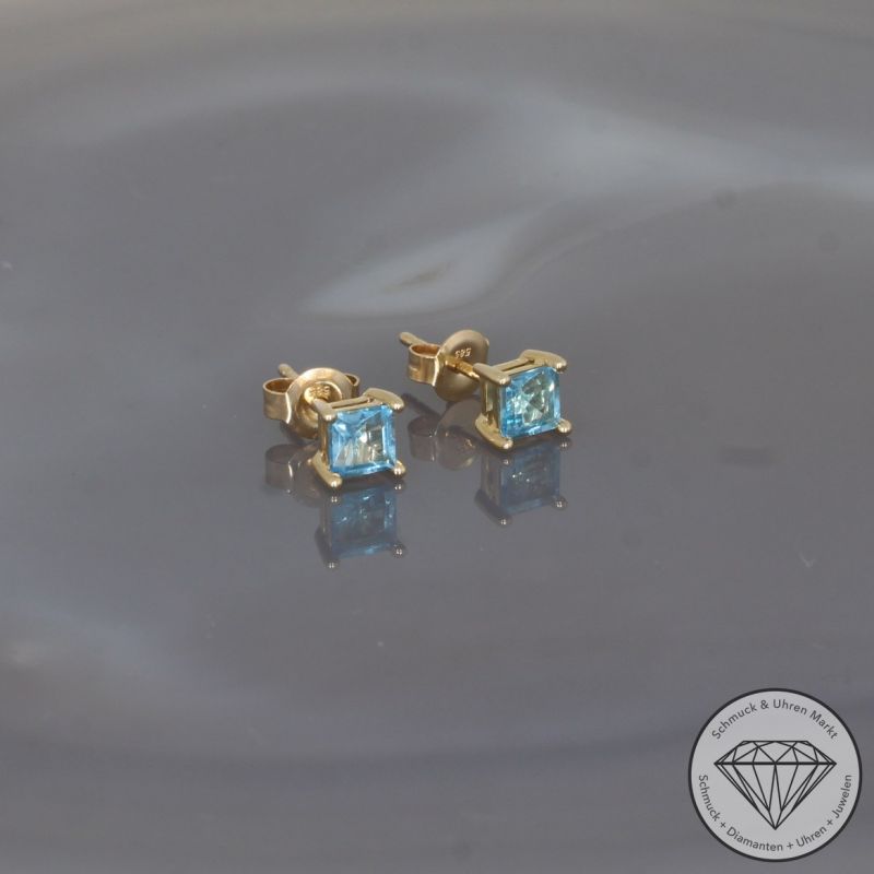 Wert 490 € Topas Ohrringe (0,90 carat) in 585er 14 K Gelbgold - H906
