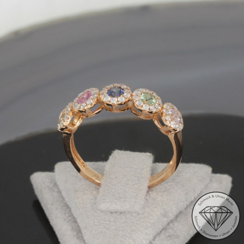 Wert 2300 € Brillant Saphir Ring in 750er 18 K Roségold - H94