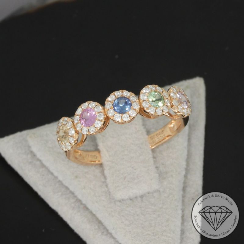 Wert 2300 € Brillant Saphir Ring in 750er 18 K Roségold - H94