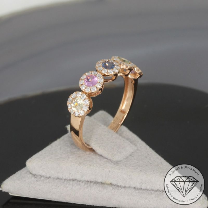 Wert 2300 € Brillant Saphir Ring in 750er 18 K Roségold - H94