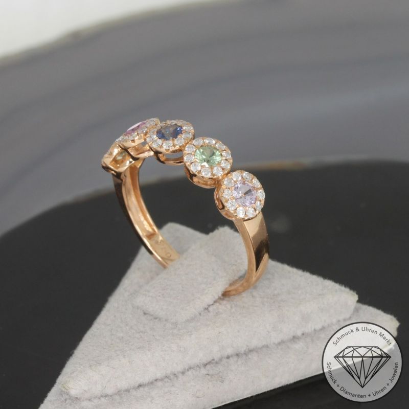 Wert 2300 € Brillant Saphir Ring in 750er 18 K Roségold - H94