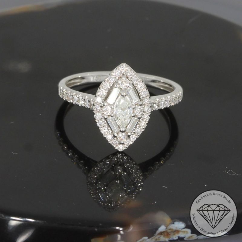 Wert 3390 € Brillant Diamant Ring in 750er 18 K Weißgold - H97