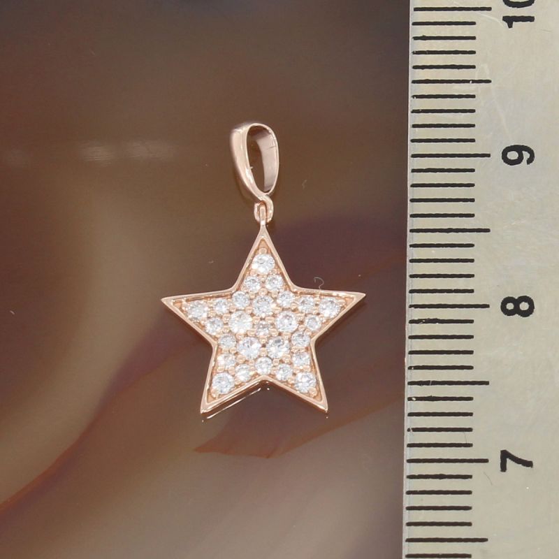 Wert 760 € Brillant Anhänger Stern (0,19 carat) in 585er 14 K Roségold - H806