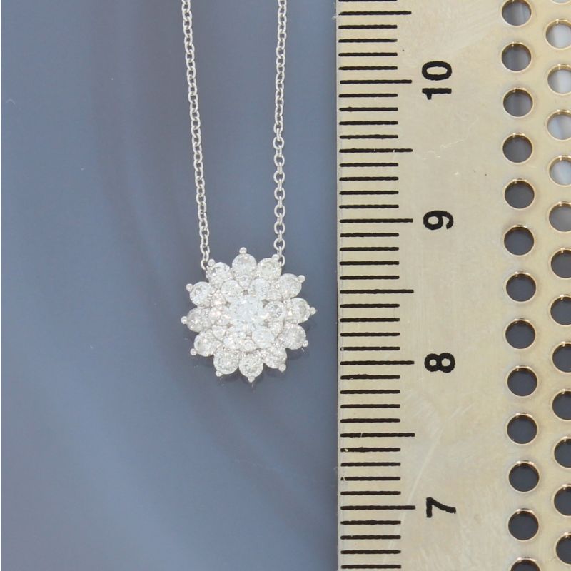 Wert 1150 € Brillant Anhänger mit Kette (0,40 carat) in 750er 18 K Weißgold Länge 42,0 + 45,0 cm - H186