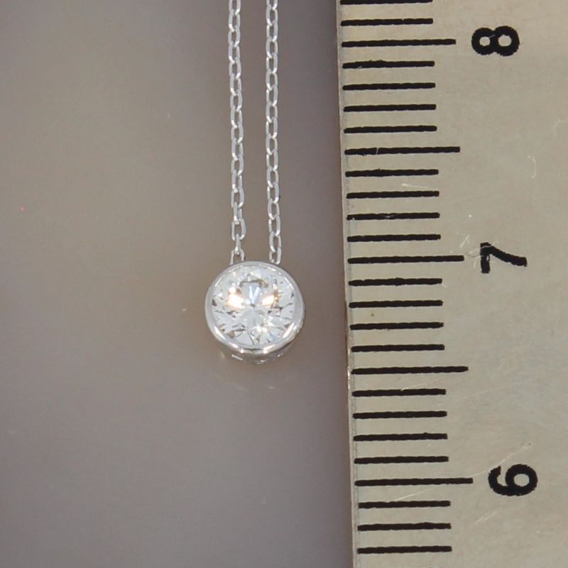 Wert 1170 € Solitär Brillant Anhänger mit Kette (0,21 carat) in 750er 18 K Weißgold - H583