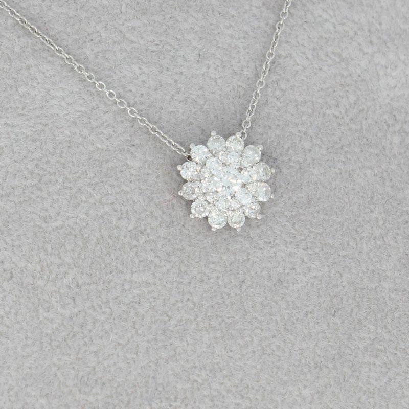 Wert 1150 € Brillant Anhänger mit Kette (0,40 carat) in 750er 18 K Weißgold Länge 42,0 + 45,0 cm - H186