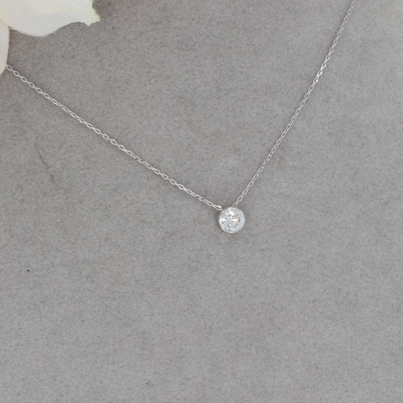 Wert 1170 € Solitär Brillant Anhänger mit Kette (0,21 carat) in 750er 18 K Weißgold - H583