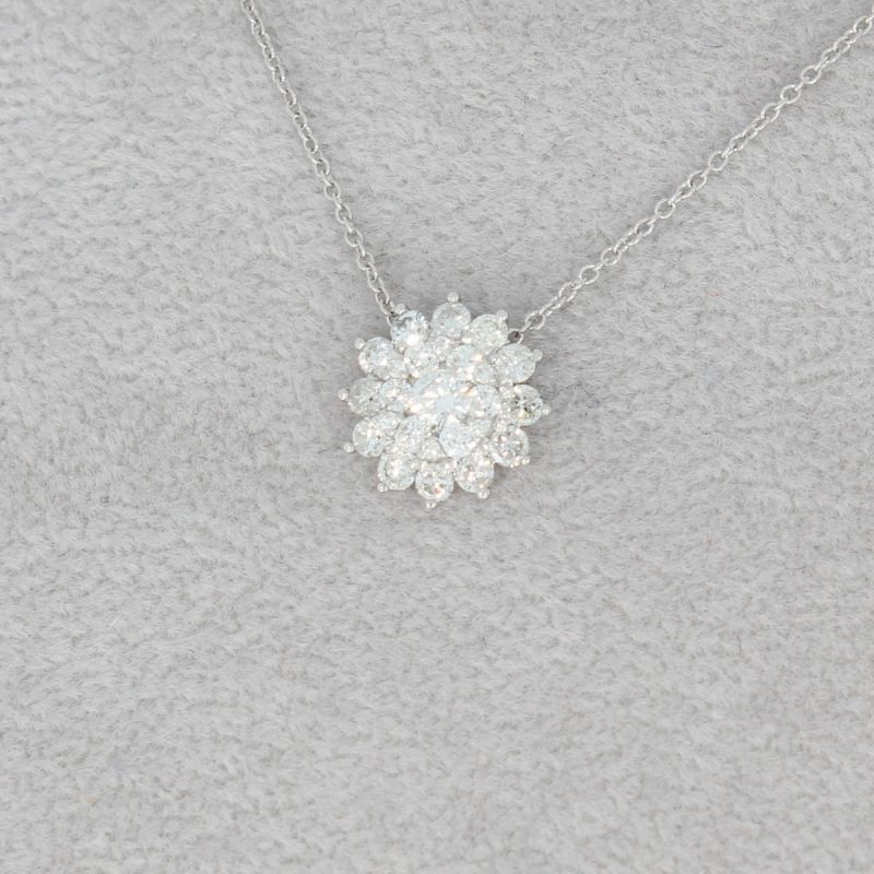 Wert 1150 € Brillant Anhänger mit Kette (0,40 carat) in 750er 18 K Weißgold Länge 42,0 + 45,0 cm - H186