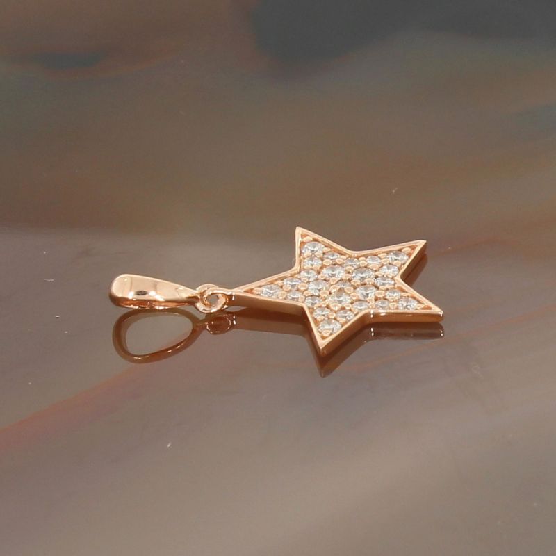 Wert 760 € Brillant Anhänger Stern (0,19 carat) in 585er 14 K Roségold - H806