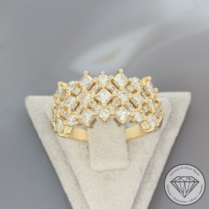 Wert 6800 € Brillant Diamant Ring in 585er 14 K Gelbgold - H996