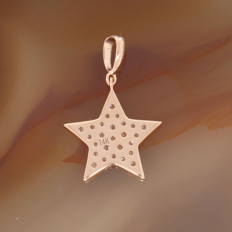 Wert 760 € Brillant Anhänger Stern (0,19 carat) in 585er 14 K Roségold - H806