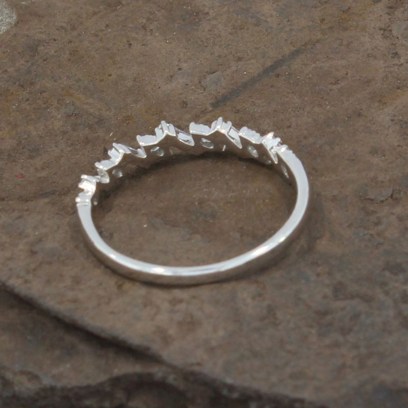 Wert 770 € Brillant Diamant Trapez Ring in 750er 18 K Weißgold Größe 54 - H323