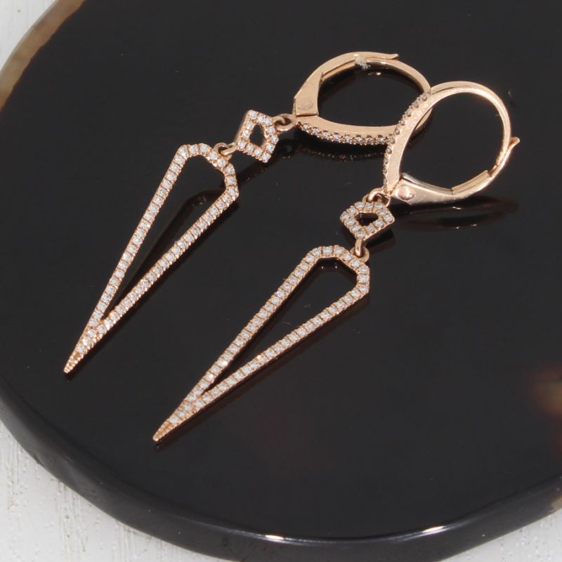 Sale! Wert 4250 € Diamant Ohrringe (0,33 carat) in 585er 14 K Roségold - 88550