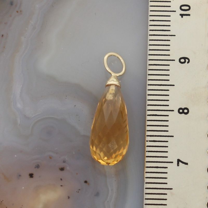 Wert 350 € Citrin (8,40 carat) Einhänger für Ohrringe in 585er 14 K Gelbgold - H119
