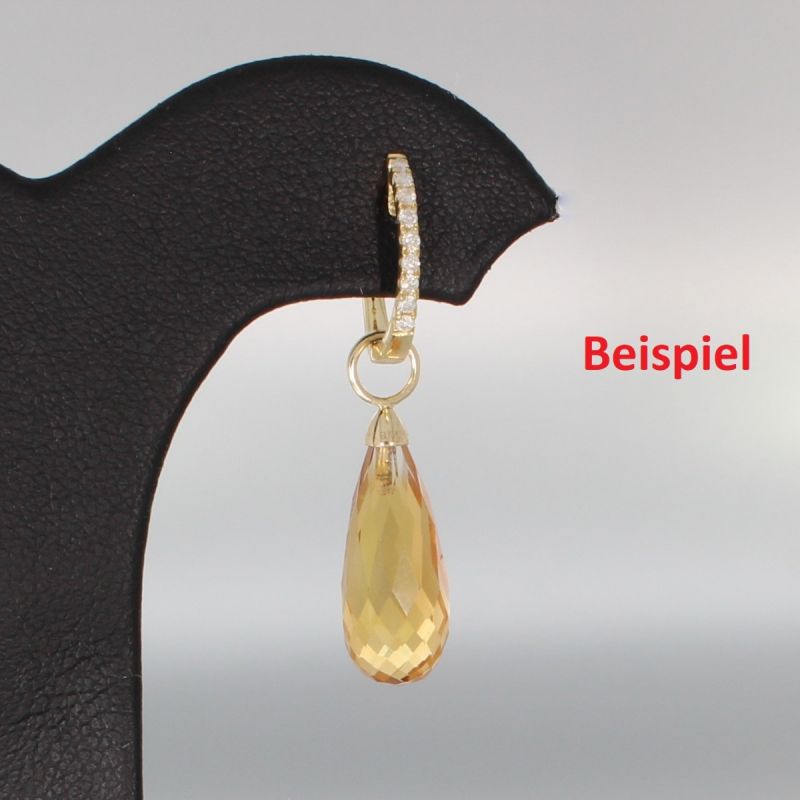 Wert 350 € Citrin (8,40 carat) Einhänger für Ohrringe in 585er 14 K Gelbgold - H119
