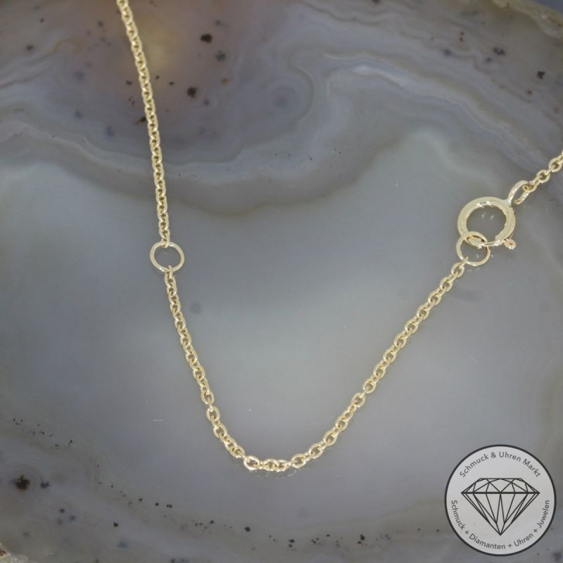 Wert 1280 € Brillant Anhänger & Kette (0,14 carat) in 585er 14 K Gelbgold - H1757