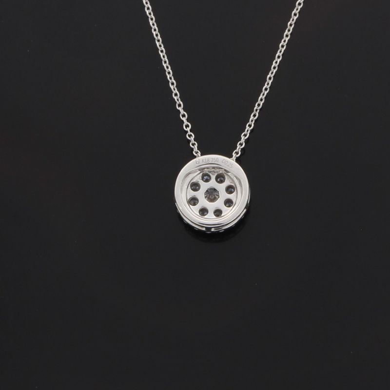 Wert 1070 € Brillant Anhänger Kette Kreis (0,25 carat) in 750er 18 K Weißgold L. 42 / 45 cm - H130