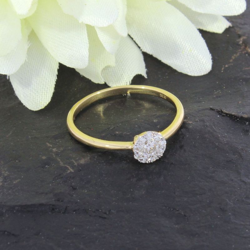 Wert 1530 € Brillant Ring (0,30 carat) in 750er 18 K Gelbgold Größe 54 - H84