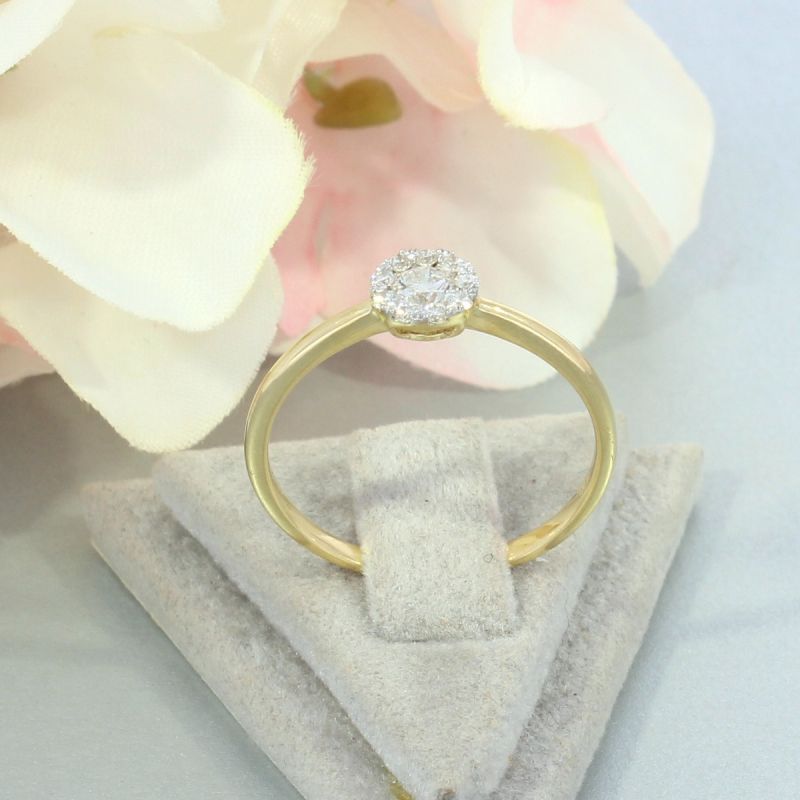 Wert 1530 € Brillant Ring (0,30 carat) in 750er 18 K Gelbgold Größe 54 - H84