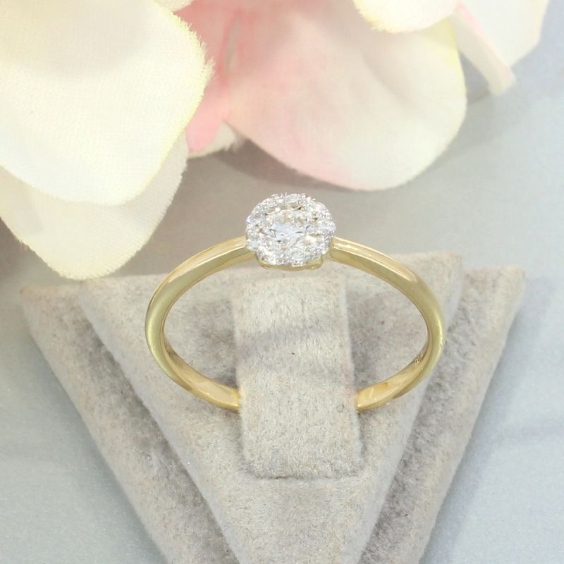 Wert 1530 € Brillant Ring (0,30 carat) in 750er 18 K Gelbgold Größe 54 - H84