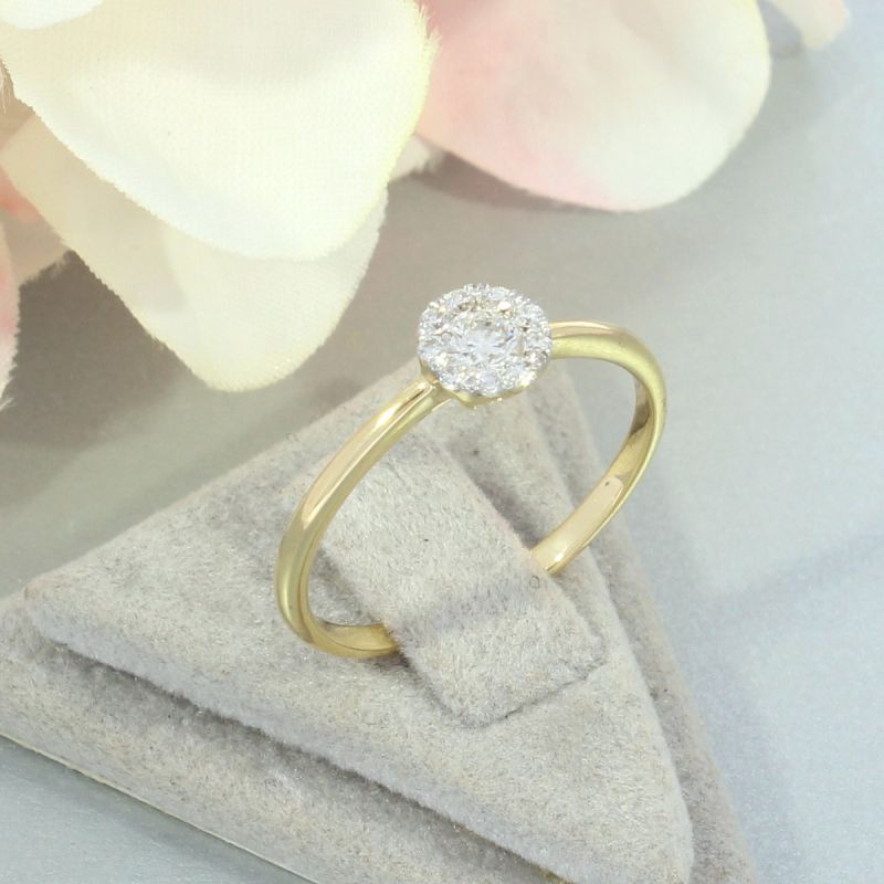Wert 1530 € Brillant Ring (0,30 carat) in 750er 18 K Gelbgold Größe 54 - H84