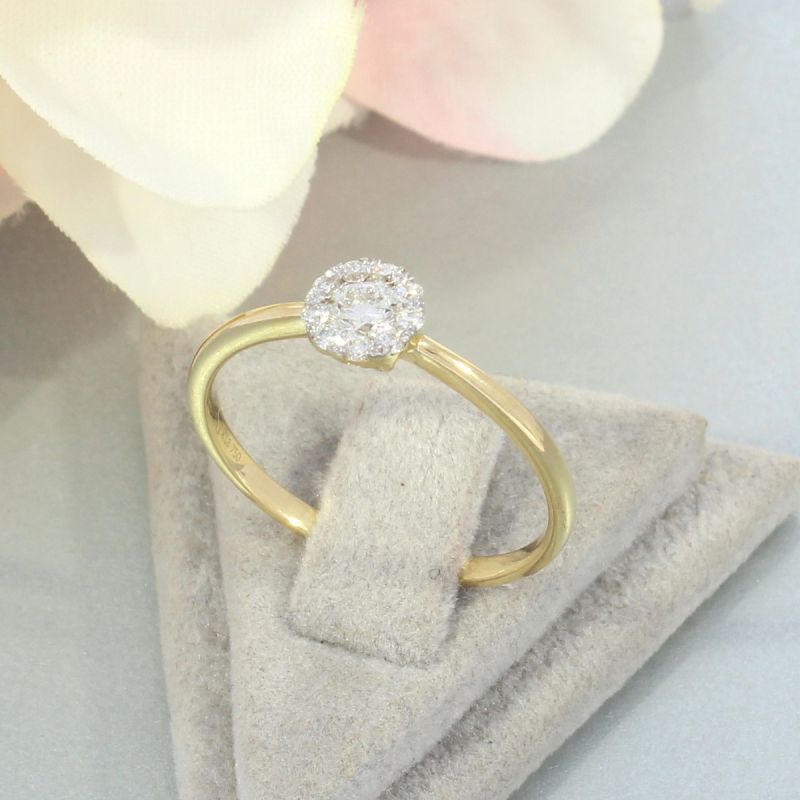 Wert 1530 € Brillant Ring (0,30 carat) in 750er 18 K Gelbgold Größe 54 - H84