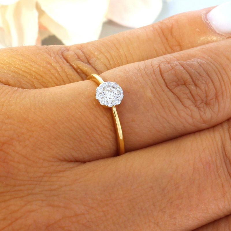 Wert 1530 € Brillant Ring (0,30 carat) in 750er 18 K Gelbgold Größe 54 - H84