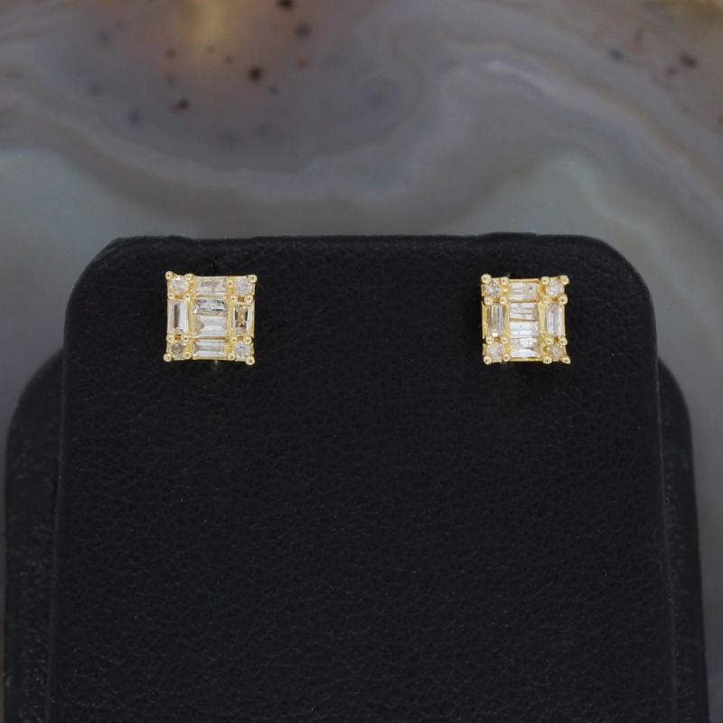 Wert 690 € Brillant Diamant Ohrringe (0,22 carat) in 750er 18 K Gelbgold - H1316