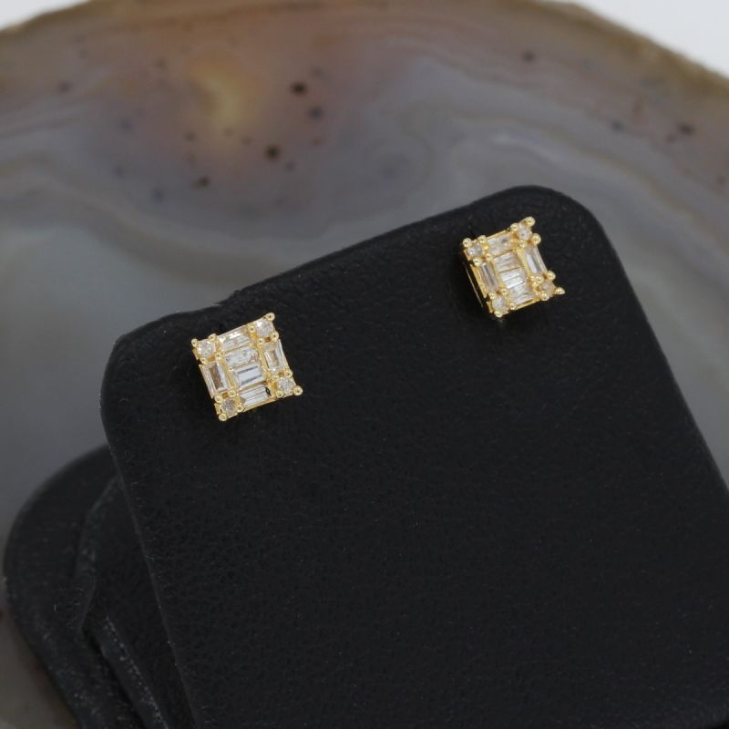 Wert 690 € Brillant Diamant Ohrringe (0,22 carat) in 750er 18 K Gelbgold - H1316